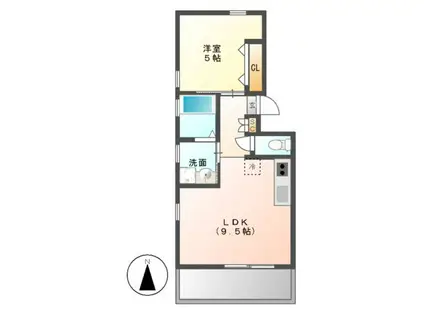 ウィル本山(1LDK/2階)の間取り写真