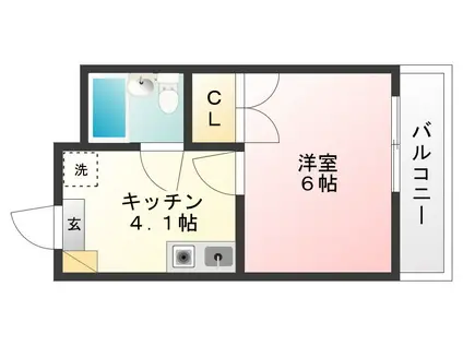 ジョイフル戸越(1K/1階)の間取り写真