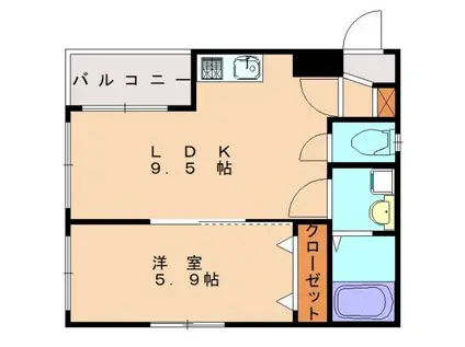 CREA HILLS(1LDK/1階)の間取り写真