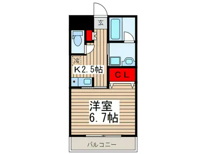 飯塚 ACT HOUSE(1K/2階)の間取り写真