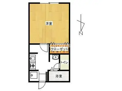 グリーンヒルズ朝暉5番館(1K/1階)の間取り写真