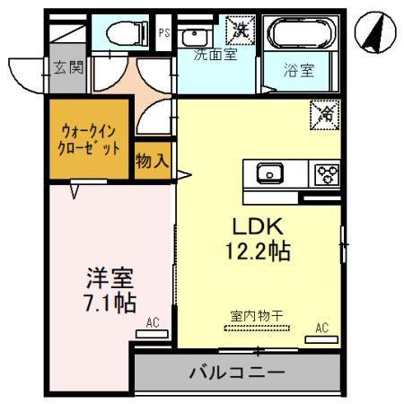 D-ROOM NANKAI(1LDK/3階)の間取り写真