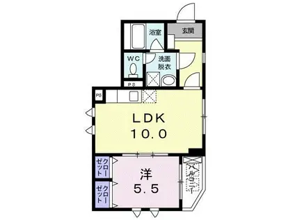 アドニスター・西大井(1LDK/4階)の間取り写真