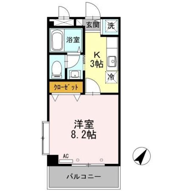 ブランシュ(1K/3階)の間取り写真