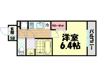 アドバンス大阪カーサ(1K/8階)の間取り写真