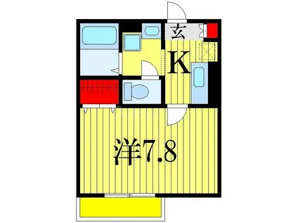 エスペランサ(1K/1階)の間取り写真