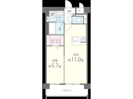 サンスクエアⅡ(1LDK/5階)の間取り写真