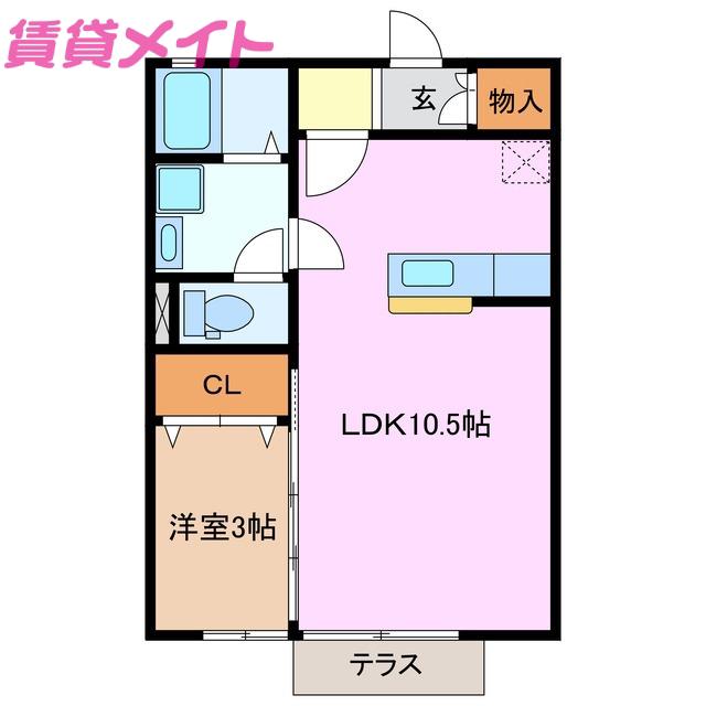 COMODO楠III(1LDK/1階)の間取り写真