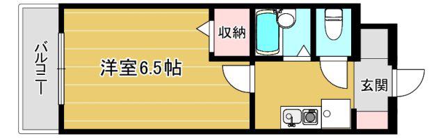 プレリュード津之江(1K/1階)の間取り写真