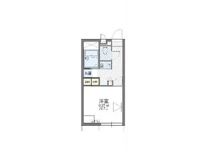 レオパレス薫峰(1K/1階)の間取り写真