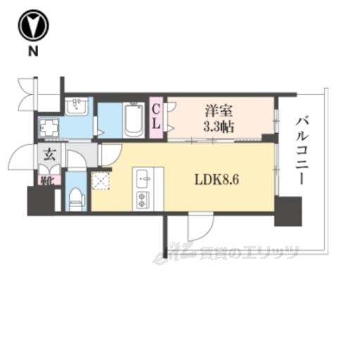 プレサンスTHE KYOTO 新町通(1LDK/7階)の間取り写真