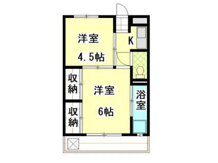 ビレッジハウス上成I(1DK/3階)の間取り写真