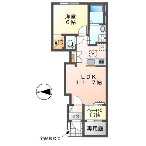 ベラ・カーサ(1LDK/1階)の間取り写真