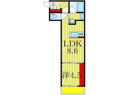 パスサイドレジデンス(1LDK/3階)の間取り写真