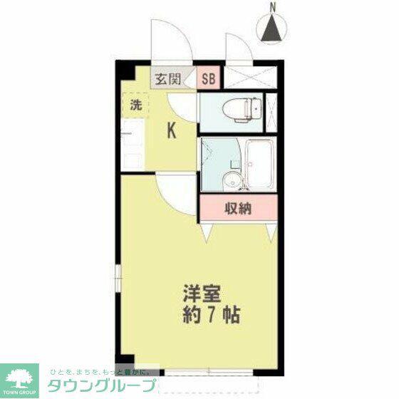 ぺパンシエソワII(1K/2階)の間取り写真