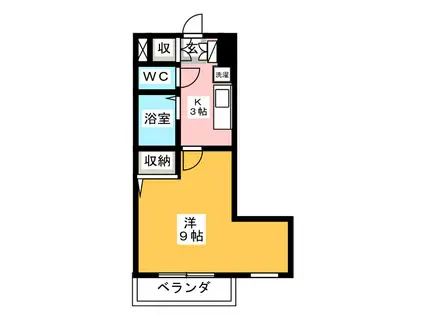 PRIME GARDEN(1K/4階)の間取り写真