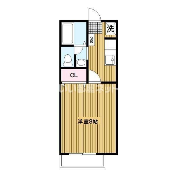 ヒルズ湘南(1K/1階)の間取り写真