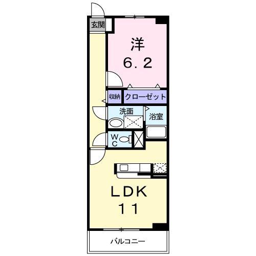 ル・ノールIII(1LDK/2階)の間取り写真