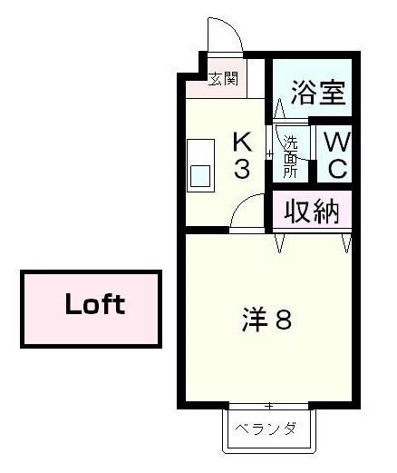 FLEUR OGI(1K/2階)の間取り写真