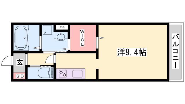 ルミエール野添(ワンルーム/2階)の間取り写真