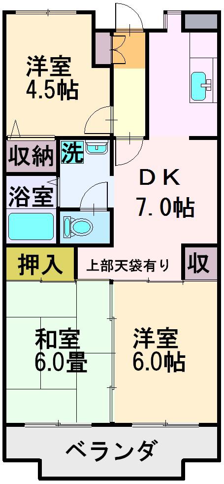 レジデンスクレインヒル(3DK/3階)の間取り写真
