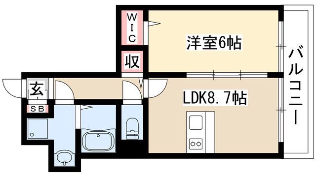 プレサンス上前津グレース(1LDK/15階)の間取り写真