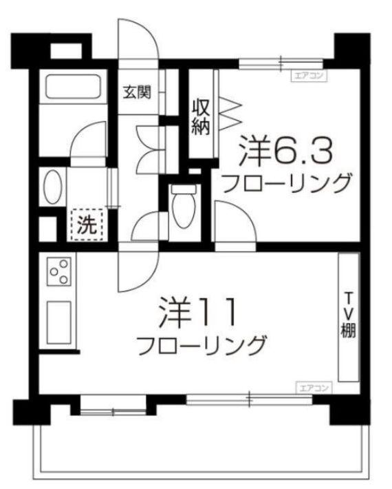 クリオ恵比寿弐番館(1LDK/3階)の間取り写真