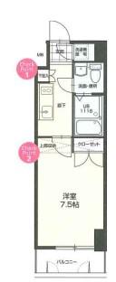 NO70 HARBOR サウス TOWER(1K/17階)の間取り写真