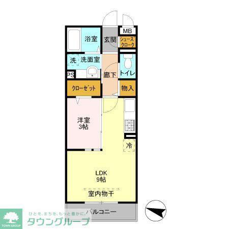 ソラシエスタ(1LDK/3階)の間取り写真