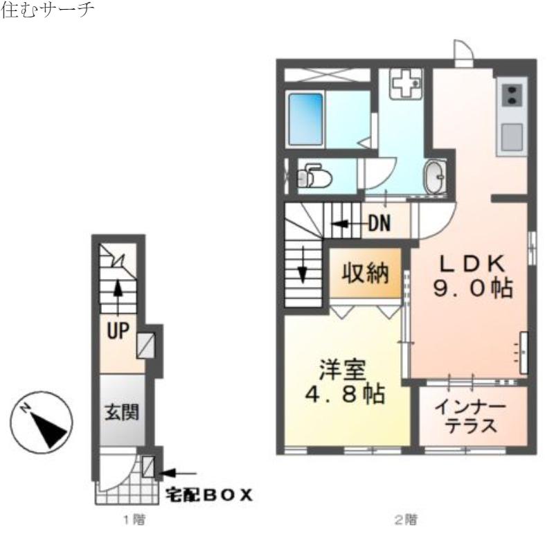 フォルトナ(1LDK/2階)の間取り写真
