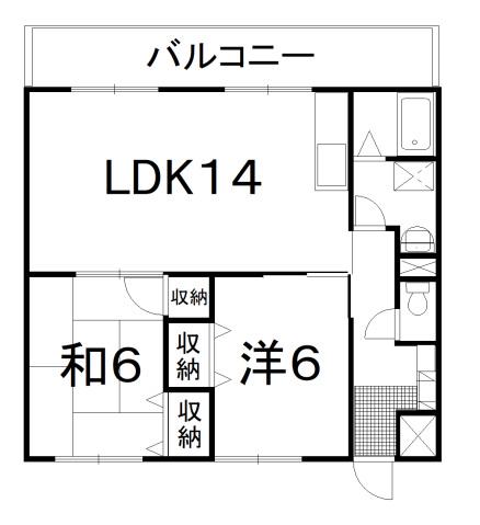 DOマンションB(2LDK/3階)の間取り写真