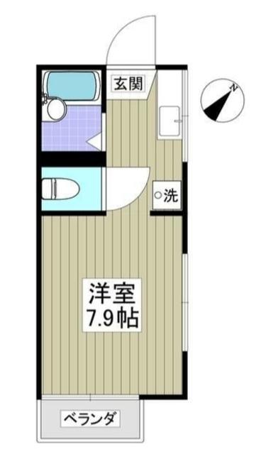 サンライズ黄金原(ワンルーム/2階)の間取り写真