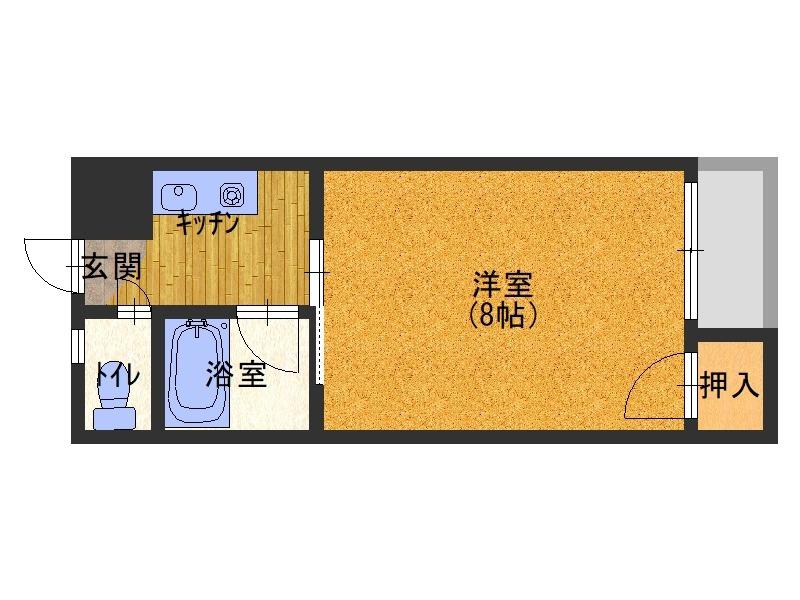 エストゥディオ(1K/1階)の間取り写真