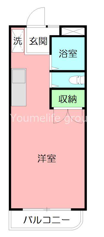センチュリー21厚木(ワンルーム/2階)の間取り写真