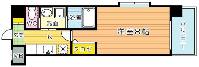 さくら館(1K/5階)の間取り写真