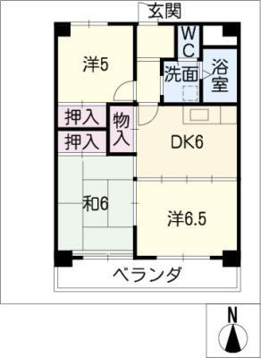 ヴェルデ平針南(3DK/4階)の間取り写真