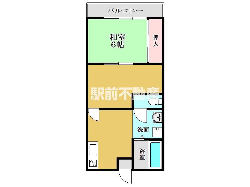 カンフォーラ佐賀(2DK/4階)の間取り写真