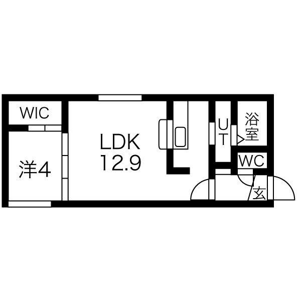 RAGUSA N5W17 A(1LDK/3階)の間取り写真