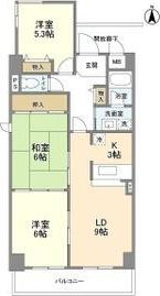 レックス伊丹(3LDK/5階)の間取り写真