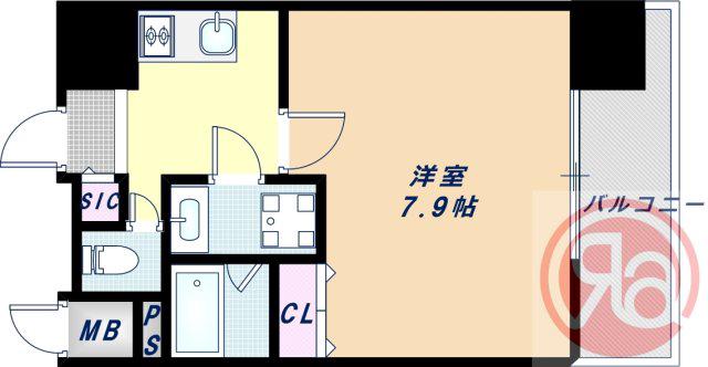 レクシア阪南町(1K/7階)の間取り写真