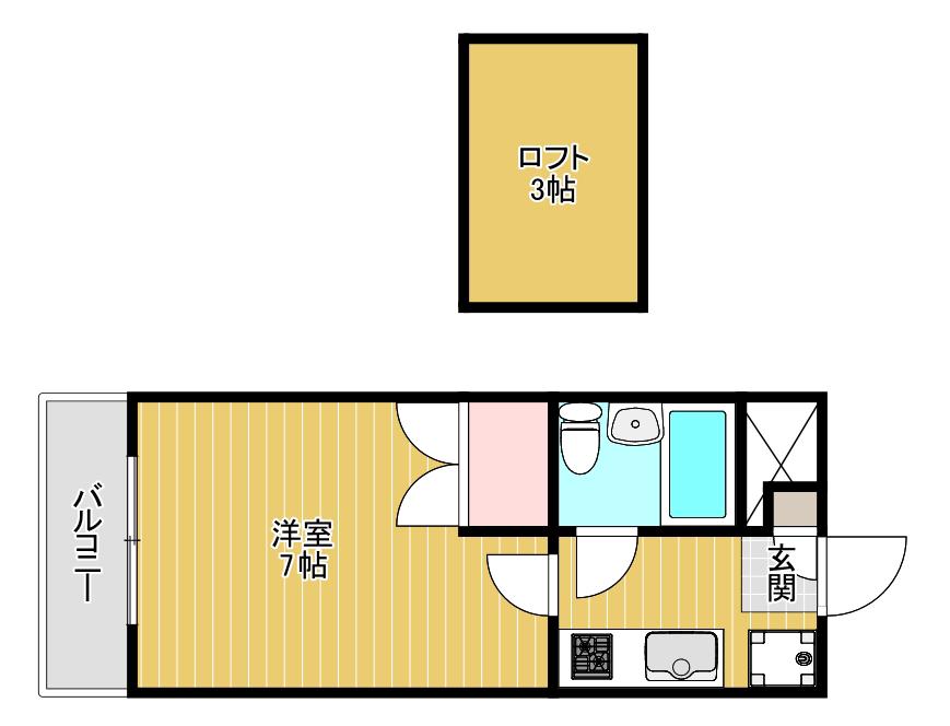 ヨーロピアンA(1K/2階)の間取り写真