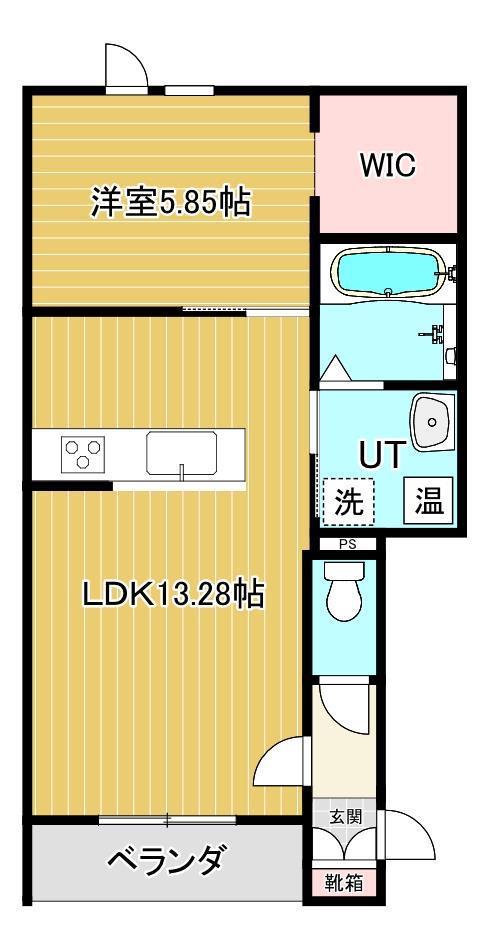 プリマ桂木B(1LDK/1階)の間取り写真