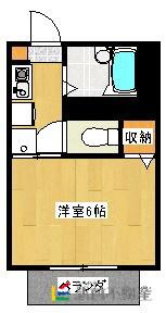 COLLEGE SIDE II(1K/2階)の間取り写真
