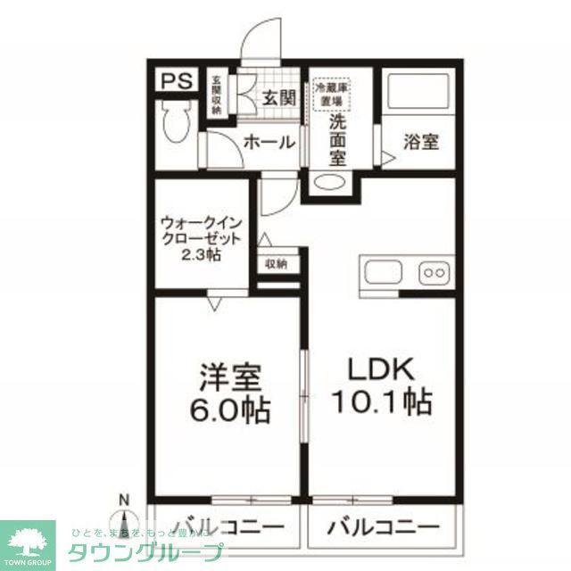 プチハイム(1LDK/2階)の間取り写真