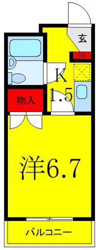 T・I・M(1K/3階)の間取り写真