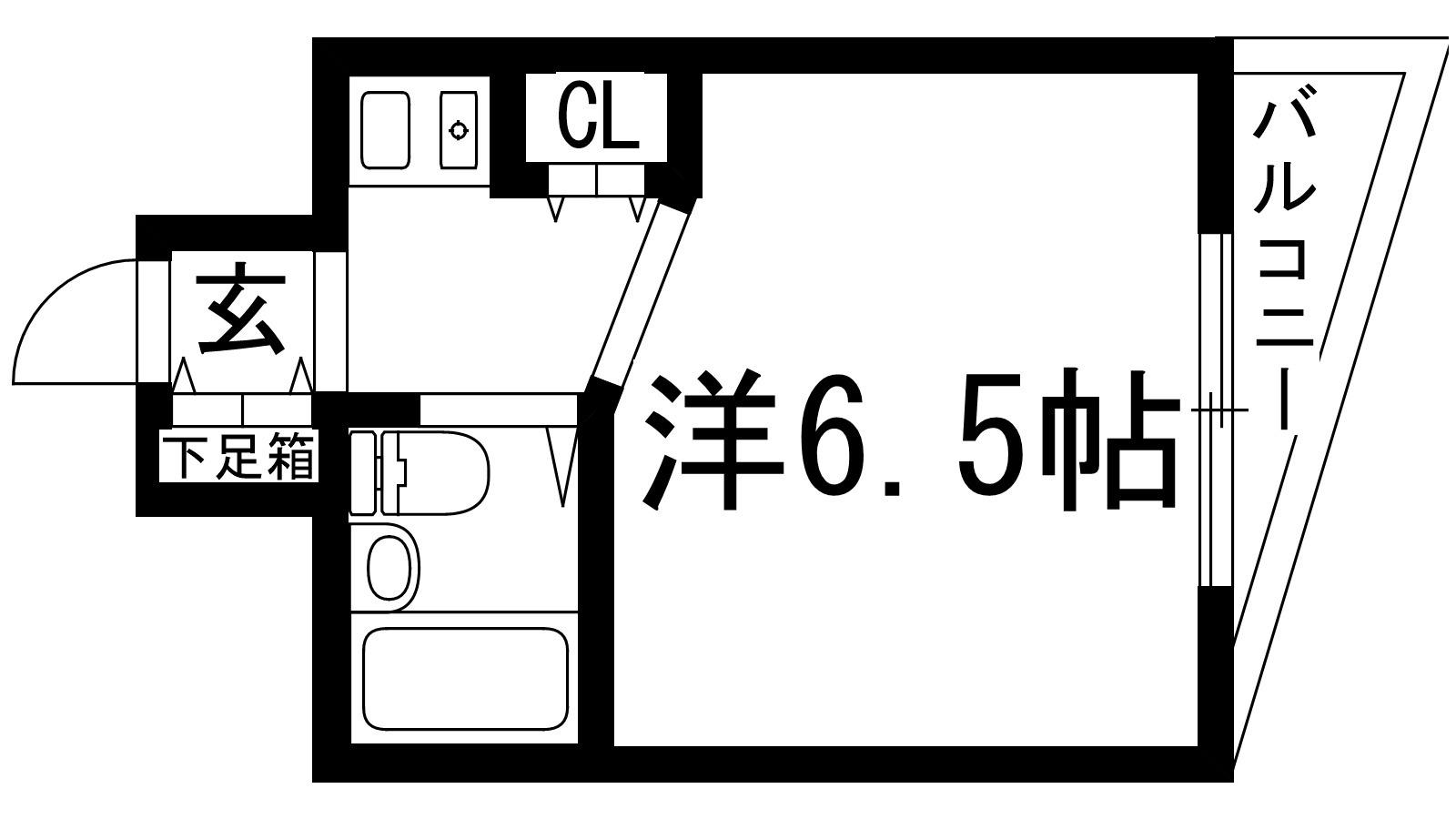 上中マンション(ワンルーム/2階)の間取り写真