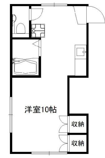 南コーポ(1K/2階)の間取り写真