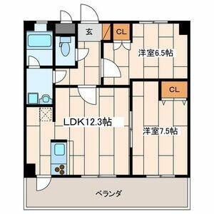 サンライト緑園(2LDK/3階)の間取り写真