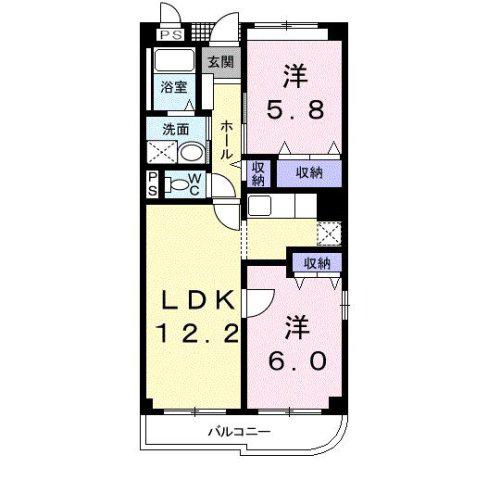 グランピア(2LDK/3階)の間取り写真
