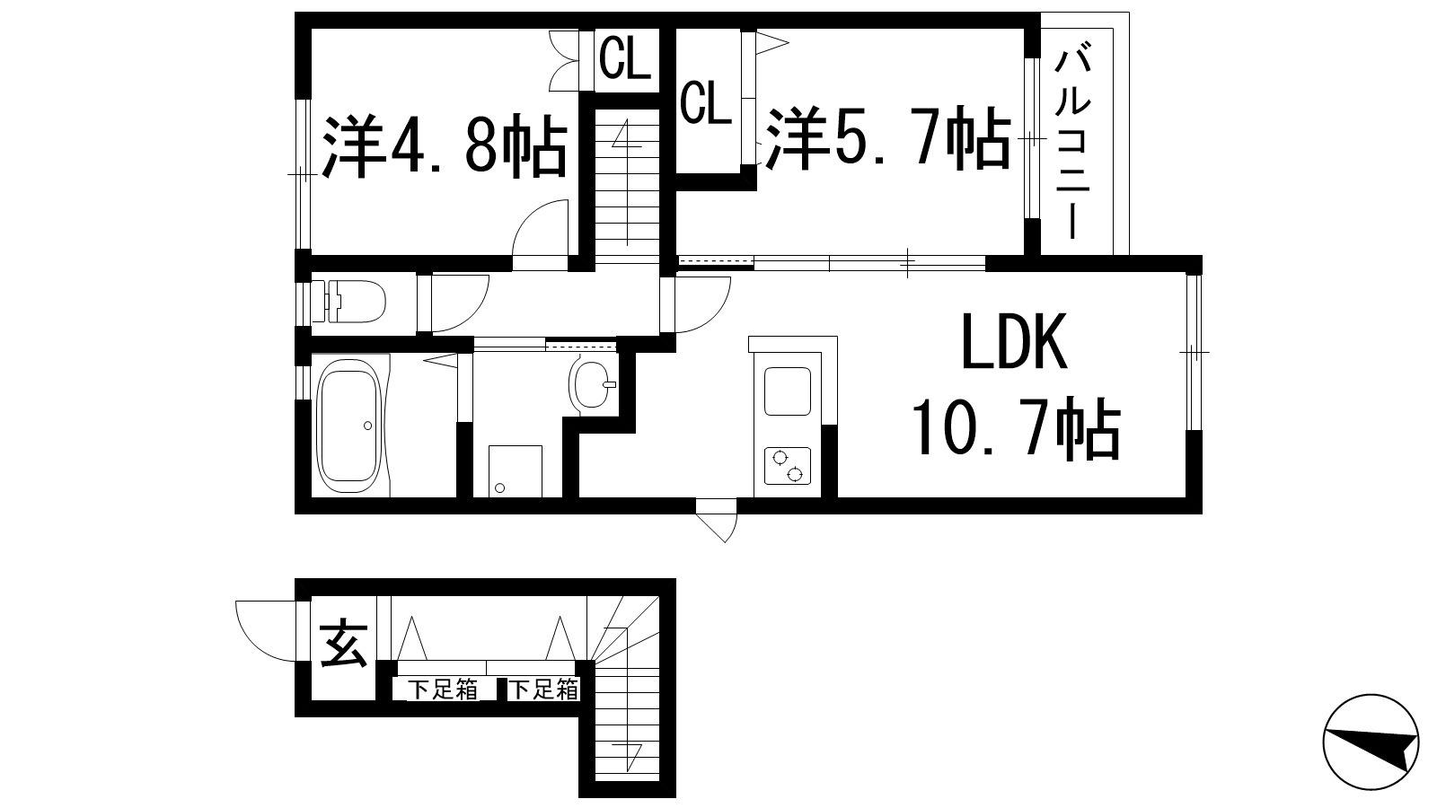 アネックス アゼリア(2LDK/2階)の間取り写真
